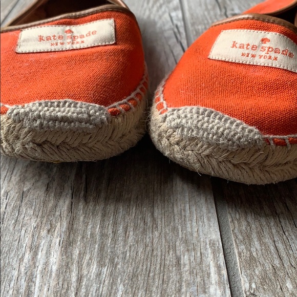 Kate Spade orange canvas and leather espadrilles - Picture 3 of 7